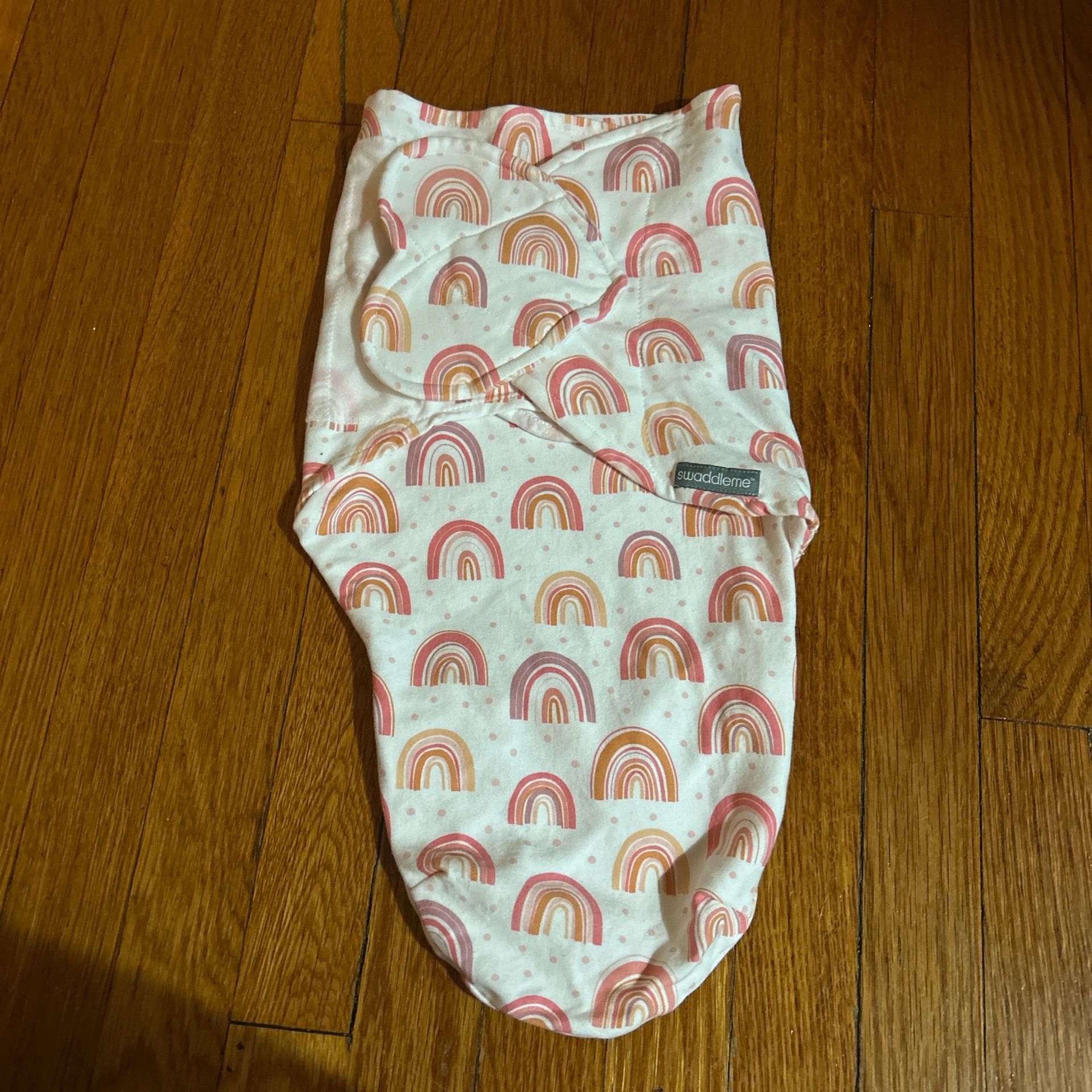 Pink and orange rainbow swaddle #babyessentials