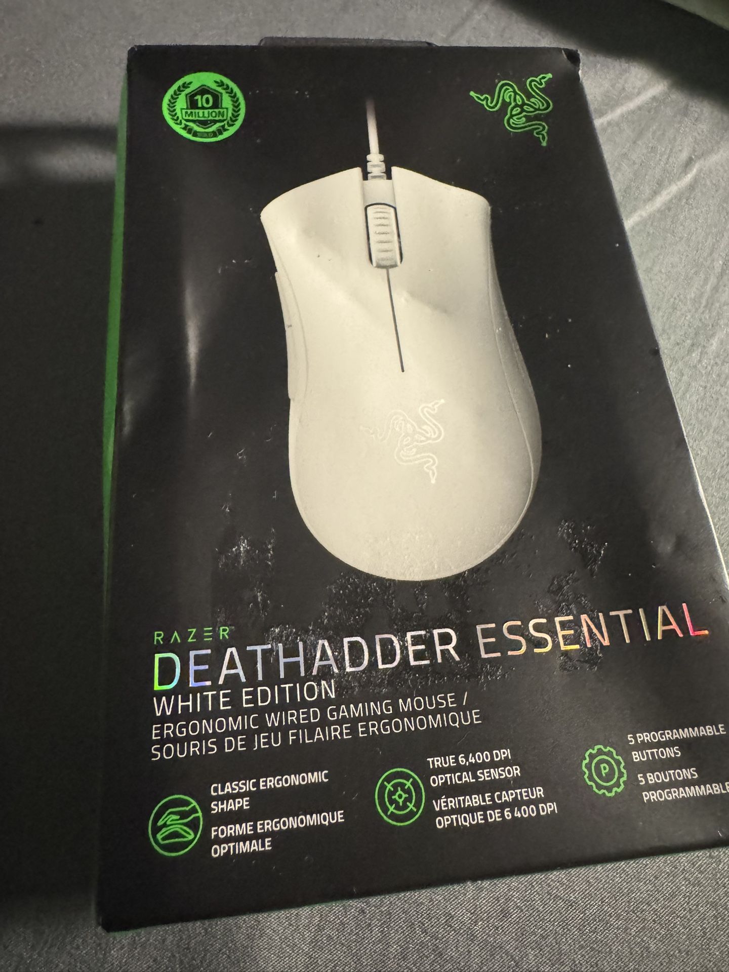 Bnew sealed Razer DeathAdder Essential Wired Optical Gaming Mouse White