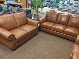 Genuine Leather SOFA AND LOVESEAT SET 