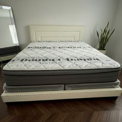 King Size Mattress Pillow Top With Box Spring Set // COLCHON NUEVO King Size 
