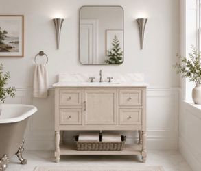 New 42” Weathered Oak Bathroom Vanity | $1200+ Retail “open box” Delivery Available