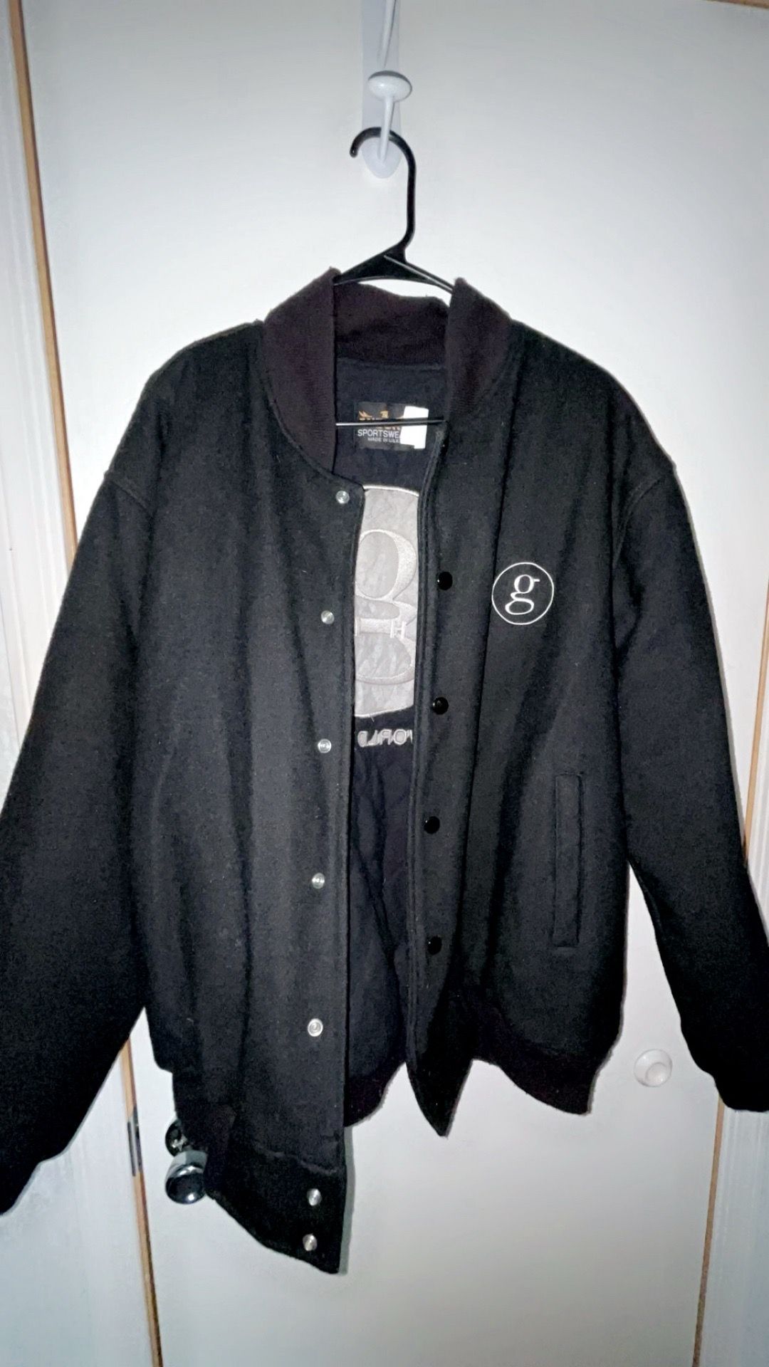 Vintage 1990s Garth Brooks "World Tour" Jacket Wool Blend Varsity Style Snap Front Coat Size XL (24.75" X 27.25") Auburn Sportswear USA