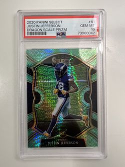 2020 Panini Select Justin Jefferson Dragon Scale Prizm /67 #61 PSA 10 SSP