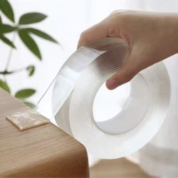 Nano Grip Tape 16.5 FT x 1.2 Inch Reusable Removable Washable Double Sided Sticky Strips Seamless Traceless Tape Adhesive Kitchen Holder