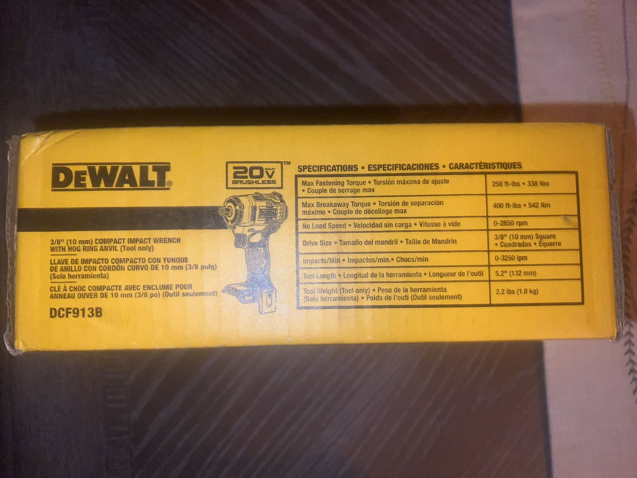 DEWALT 20-volt Max Variable Brushless 3/8-in square Drive Cordless Impact Wrench (Bare Tool)