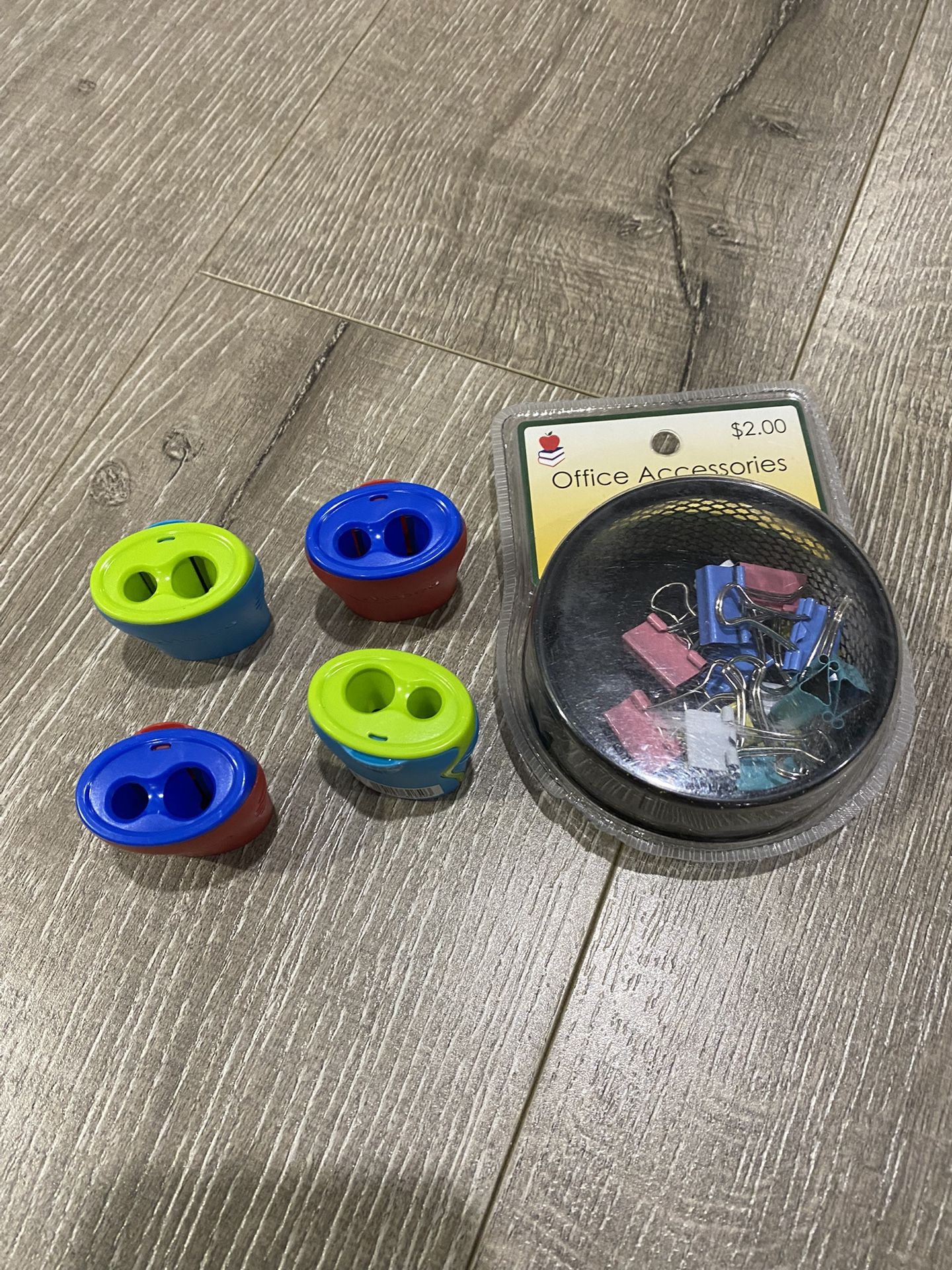 Pencil Sharpener And Binder Clips
