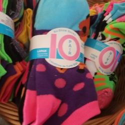 Girls No-Show Packs Of 10 Each Socks ~ $5 Each LARGE 