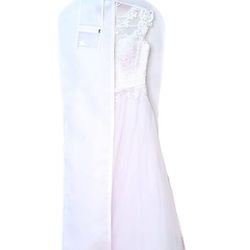Wedding Dress Garment Bag Extra Long White Clothes Cover for Storage or Travel