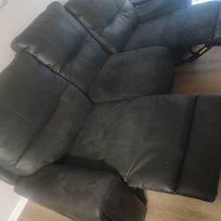 Leather Couch Pull Out Leg Rest