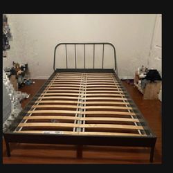 Ikea metal Bed Frame + Bed Base Queen Size