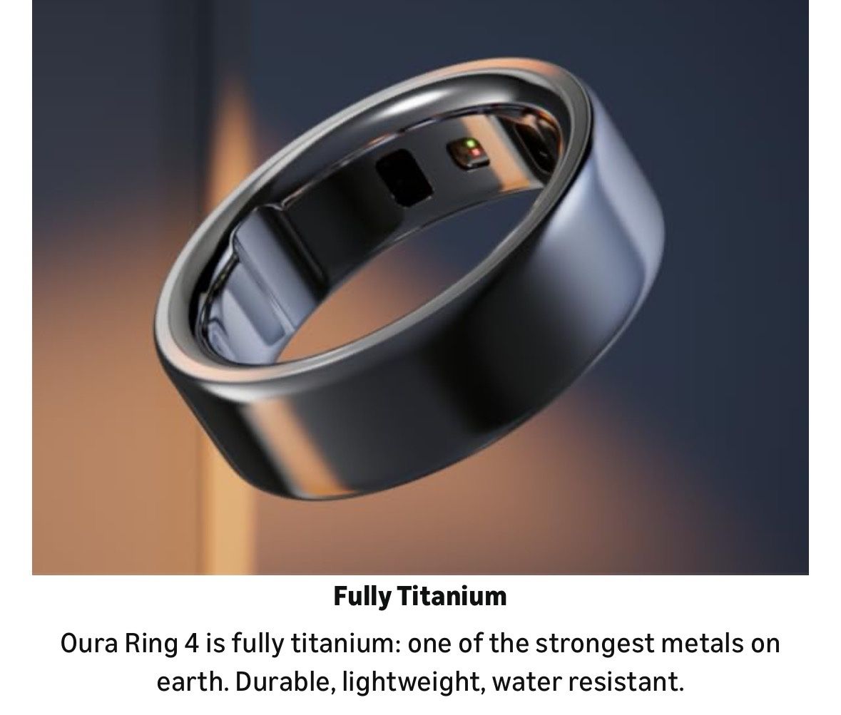 Oura Ring 4 - Brushed Silver - Size 9 