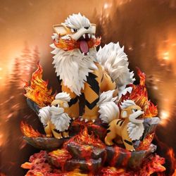 Pokemon Arcanine Evolution Resin Statue 