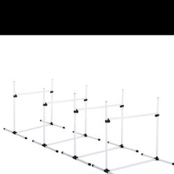 Set of 4 Piece Adjustable Dog Jump Bar Pet Exercise Kit Agility Training Equipment with Carrying Case