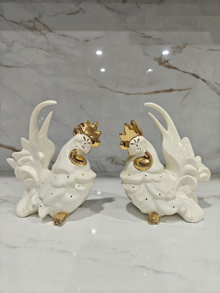 Vintage Ceramic Rooster Toothpick Holders