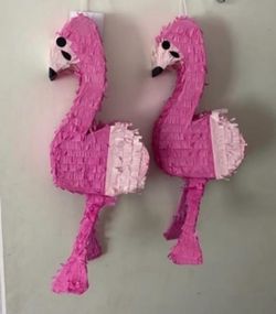 New 2 pink flamingo piñata party decor decoration hanging paper birthday