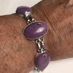 Purpurite 925 Sterling Silver Bracelet 