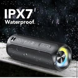 IPX7 Waterproof Speaker Bluetooth Wireless, 20W Loud Stereo Sound, 24H Playtime, RGB Lights, Dual Pairing, Bluetooth 5.3 Wireless Speaker