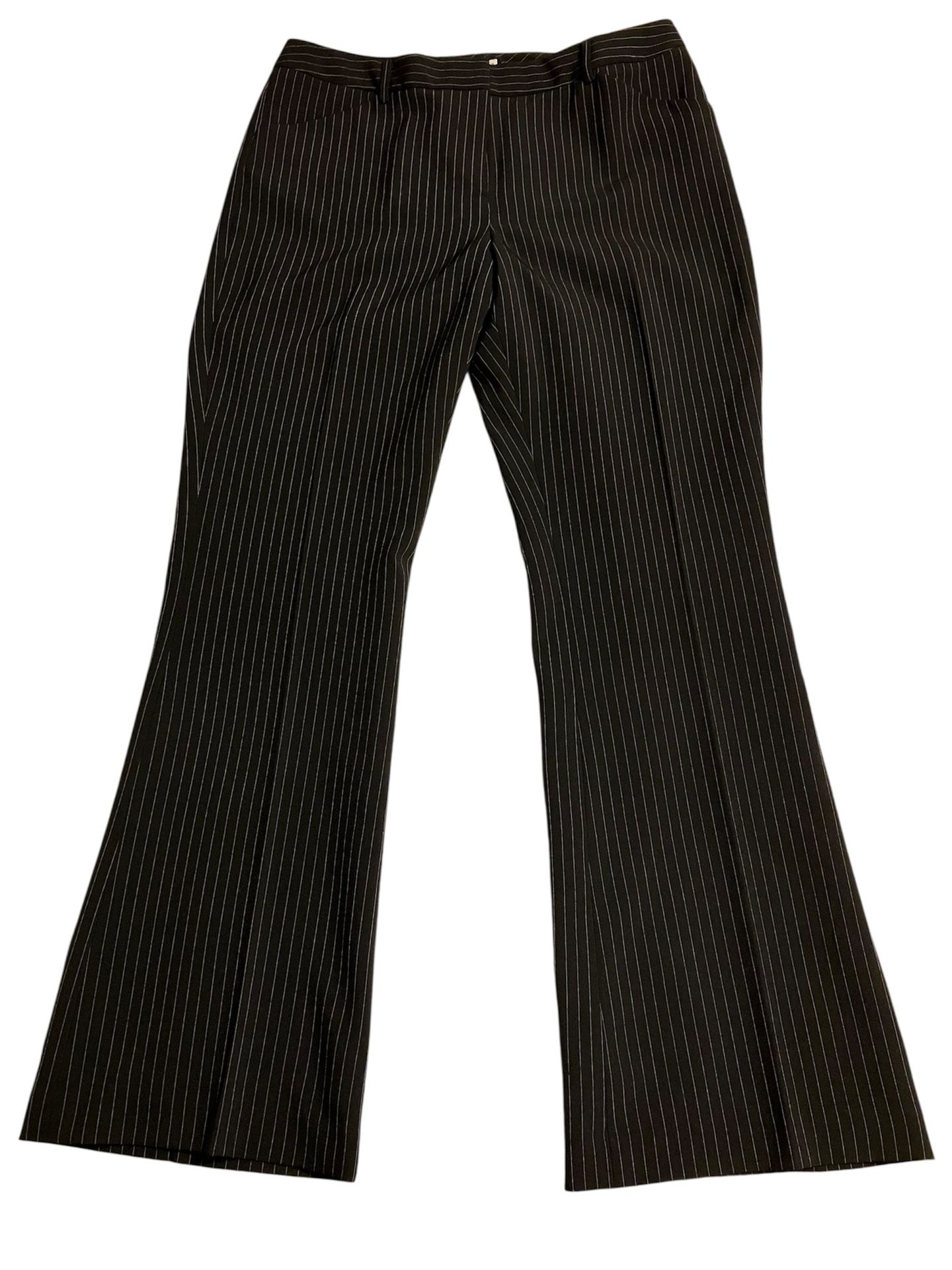 Tommy Hilfiger Black Pinstripe Flared Trousers – Size 12