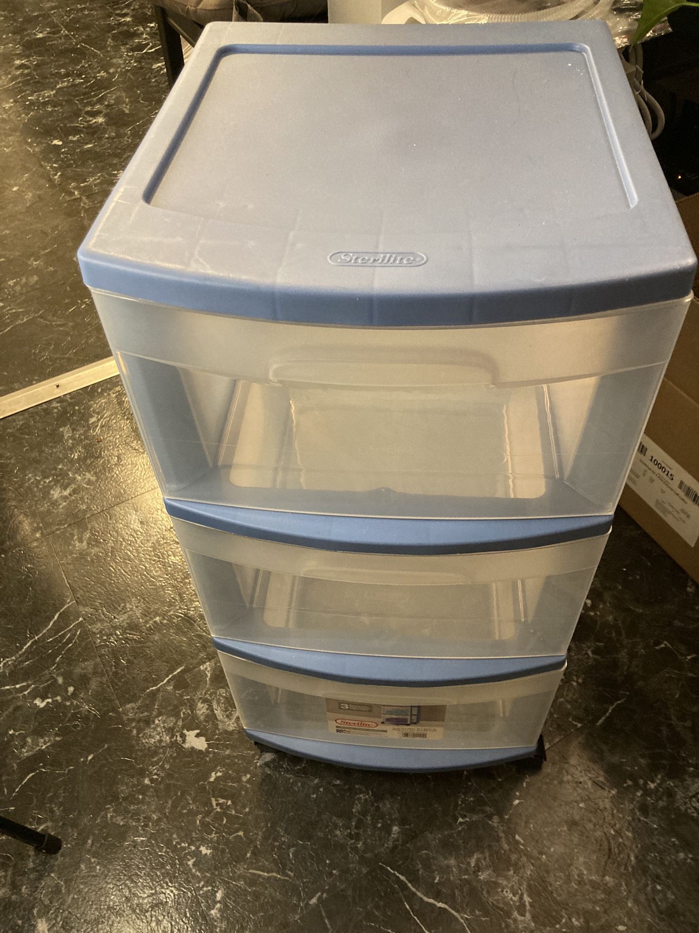Plastic 3 Drawer Cart With Casters (wheels)