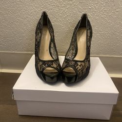 Black Lace Guess High Heels