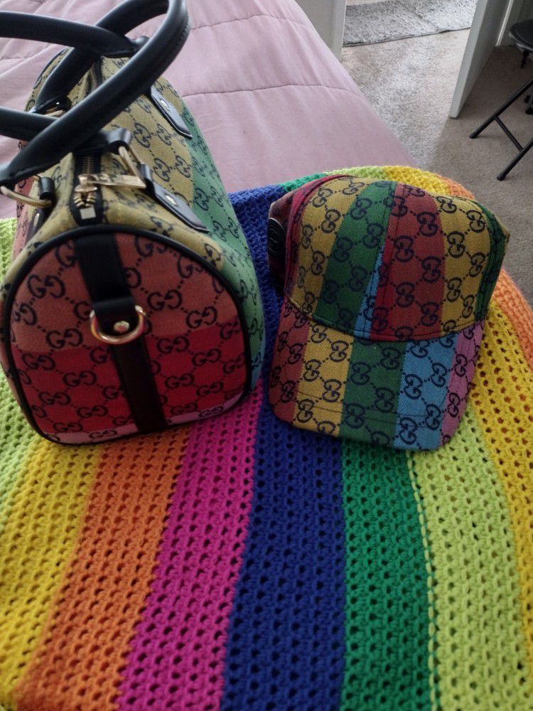 Multi Color Gucci Purse And Hat Set 300 Dolloars