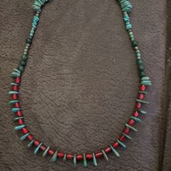 24” Turquoise And Coral  120.00