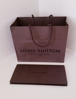Authentic Louis Vuitton Brown Gift Bag and Receipt Card Lot x 2