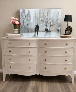Beige 8-Drawer Dresser