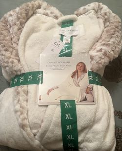 Long Plush Wrap Robe - New