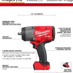 BRAND NEW Milwaukee HIGH TORQUE Battery Charger Kit 2967-20 M18 FUEL 18V Lithium-Ion Brushless Cordless 1/2 in. Impact Wrench with Friction Ring 1/2 "