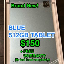 📱 Brand NEW (BLUE) 512GB Android Tablet – 10.1” Touchscreen 📱