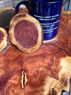 Handmade Cedar Wood Coasters – Set of 4