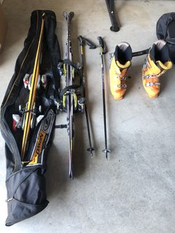Two Ski One Poles One Shoe