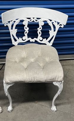 Stunning Unique Vintage Dining/ Side/Desk/Patio Chair Heavy Cast Aluminum. Cabriole Legs Regency Neoclassical Molla Coalbrookdale Draper Palm Beach