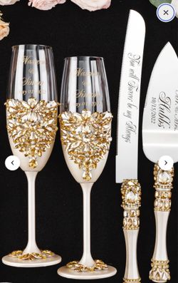 Wedding Flutes & cake cutters