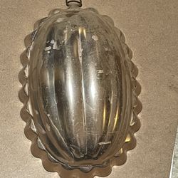 Vintage Copper Melon Jello Mold Cake Pan Hanging Kitchen Wall Art 5”x7.5”