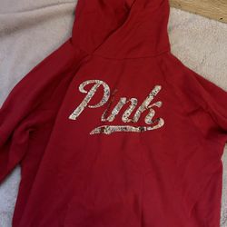 Pink Brand Red And Gold Sweatshirt 