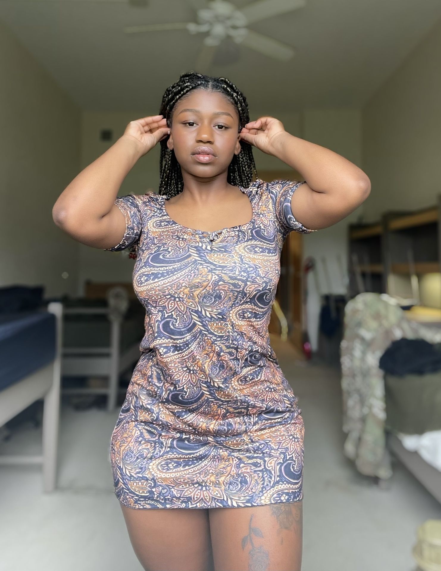 Paisley Print Mini Dress