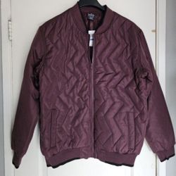 Men's Burgundy Quilted Jacket XL New