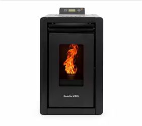 1,500 sq. ft. Small Pellet Stove with a 25 lbs. Hopper in Black