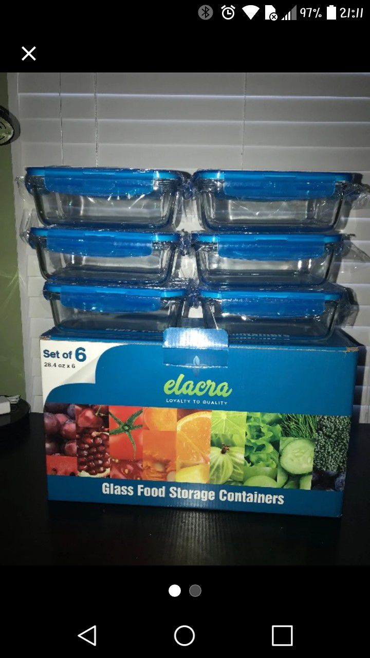 Glass Food Storage Containers (6-Pack)