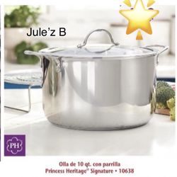 Olla De 10 Qts Con Parrilla Nueva En Su Caja 