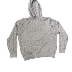 Armani Exchange ASV Fabric Button Up Hooded Sweater - Beige