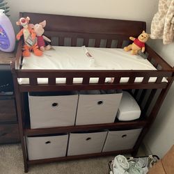 Delta Children Infant Changing Table with Pad Dark Chocolate for