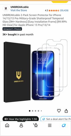 Glass screen protect 2 pack for IPhone 14/13/13pro