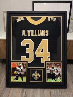 Ricky Williams New Orleans Saints #34 Signed Framed Football Jersey Beckett COA