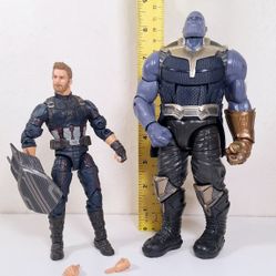 Marvel Legends Infinity War Captain America & Thanos BAF Complete