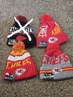 New Era K.C. Chiefs Pom Knit Caps $20 each