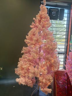 Yaheetech 7.5 ft Pink Artificial Christmas Pine Tree Seasonal Holiday Carnival Home Party Decoration for Home, Office, Party Decoration Indoor Outdoor