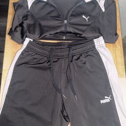 Puma Black & white Track Set (Jacket + Pants)